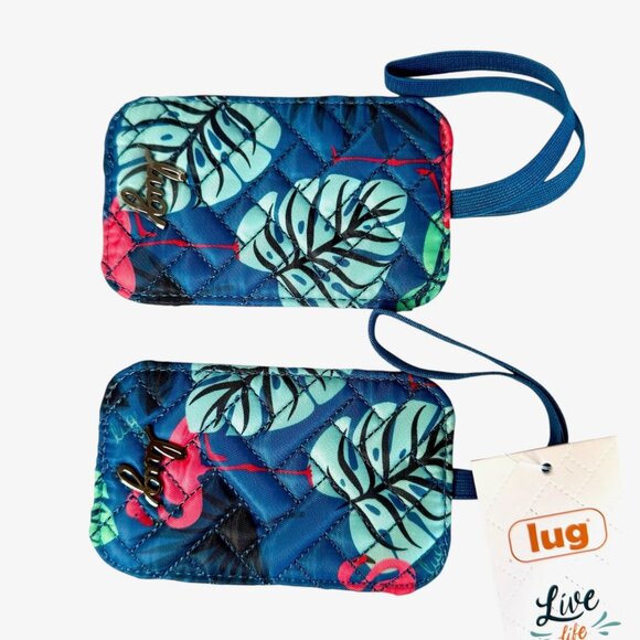Lug Baggage Claim Luggage Tag 2pc Set - Flamingo Blue - BNWT - Picture 1 of 6